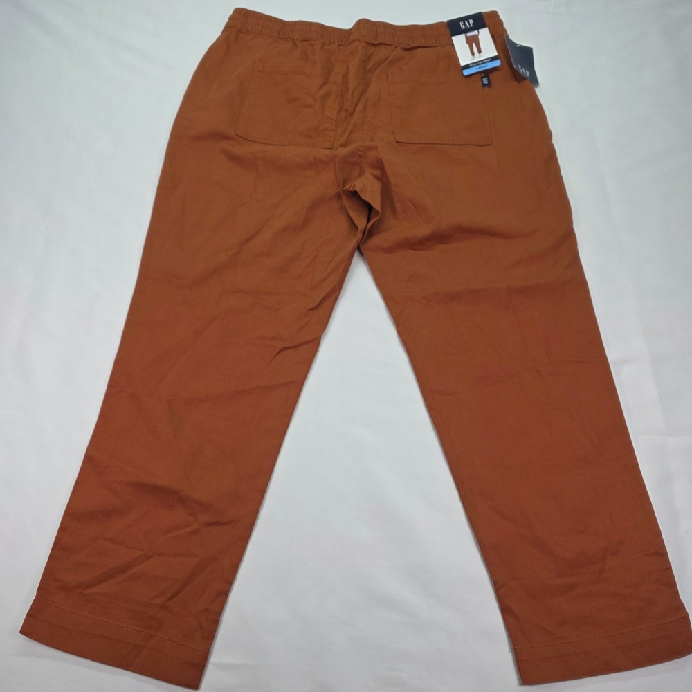 Gap Womens Pull-On Pants Ginger Bread Brown Drawstring Straight Leg Large NEW - Picture 7 of 7